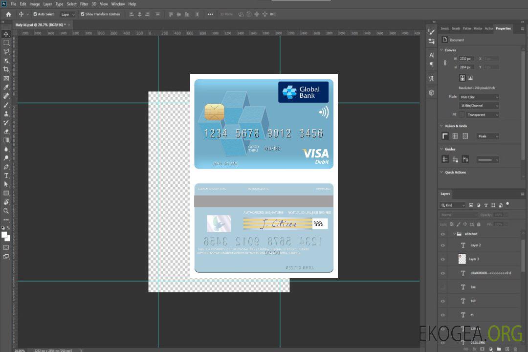Carte de débit visa Libéria Global Bank Libéria template